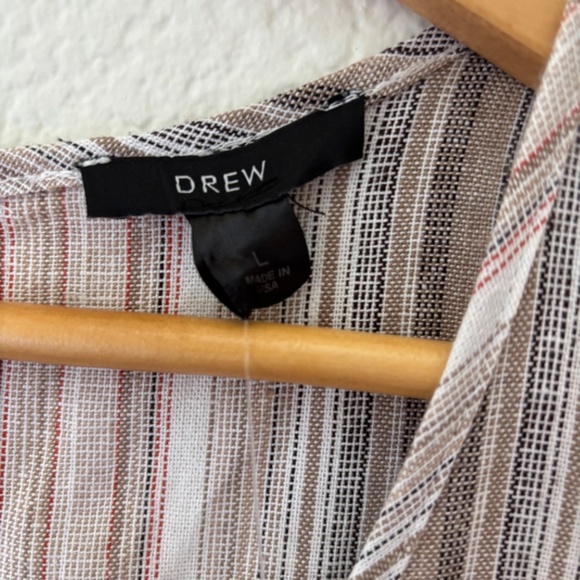 DREW neutral striped linen blend sleeveless jumpsuit NWT Size Large - Picture 3 of 7